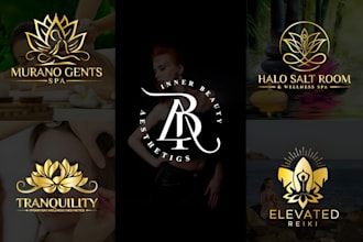 design natural spa, yoga, health and wellness, holistic and massage logo