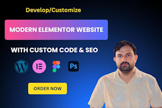 create modern wordpress site with elementor and custom code