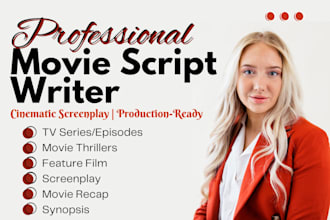 write short film or movie script screenplay, video scriptwriting