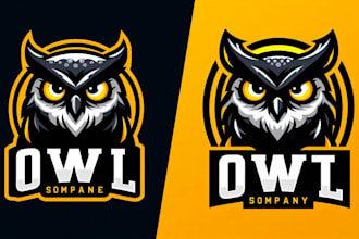 do design custom owl mascot logo with 1 day delivery