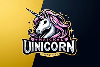 design a magical unicorn mascot logo for your brand