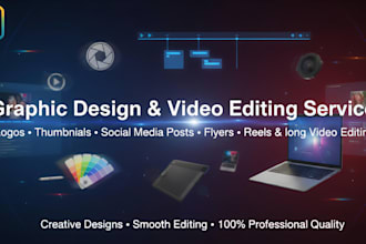 design posts,thumbnails,flyers and edit your videos professionall