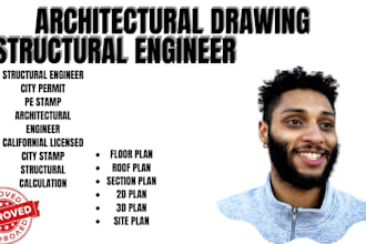 draw or redraw a architectural drawing stamp, pe stamp, fl, ca, washington stamp