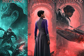 design a book cover for your scifi horror or fantasy series
