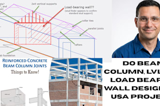 do beam, column, lvl and load bearing wall design for US, ca, tx, fl, projects