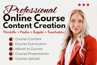 create online course content, ebook course creation, course curriculum