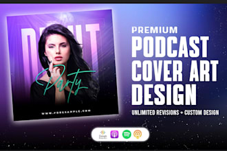 design vibrant and trendy podcast artwork for spotify, apple and youtube