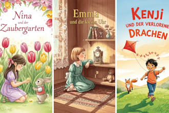 erstellen sie handgezeichnete aquarellillustrationen für ein kinderbuch
