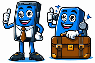 design a unique cartoon mascot logo for commercial use