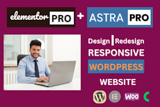 design wordpress website using astra pro and elementor pro