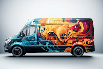 draw car wrap, van wrap design vehicle wrap