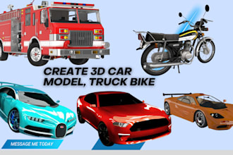 create 3d high poly car, 3d car render , bike ,3d truck model vehicle design