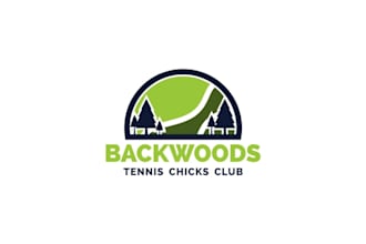 make unique backwoods tennis chicks club logo