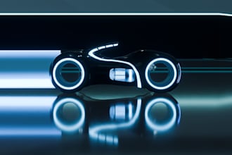 do 3d cyberpunk, retrofuturistic, synthwave, sci fi, neon