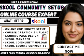setup skool community online course, community setup, skool course production