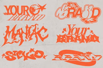 design graffiti y2k streetwear punk metal typeface logo for you