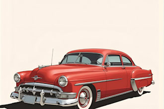 create cool classic car illustration