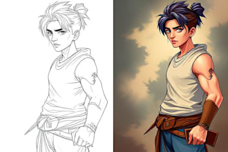 draw art in anime or semi realistic style