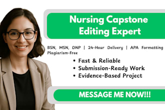 proofread, edit and format your nursing capstone project bsn msn dnp fast