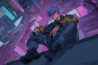 make cyberpunk illustration sci fi, fantasy character