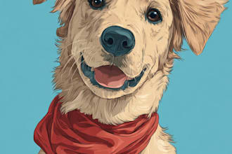 draw disney pet portraits illustration in disney style