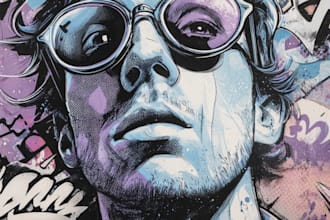 create graffiti pop art canvas designs and murals