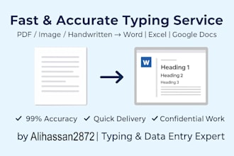do fast and accurate typing from PDF, image, or handwritten to word