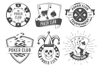 make modern elegant poker logo and poker chip design for you