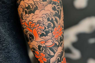 custom an abstract black tattoo design