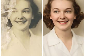 professionally restore old damaged or black and white photos