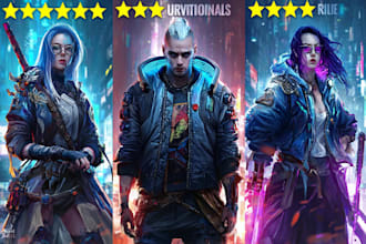 design fantasy and cyberpunk character