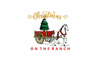 design particular christmas on the ranch logo