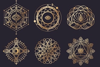 design custom sacred geometry, mystical, yoga, holistic, spiritual logo