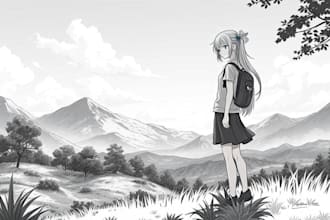 drawing cute anime art character