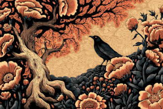 create a beautiful gothic ornamented illustration