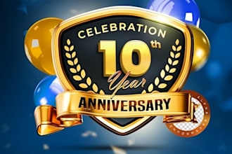make elegant anniversary celebration event logo design