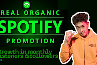 organically do spotify music promotion , spotify monthly listeners