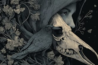 create dark art illustration