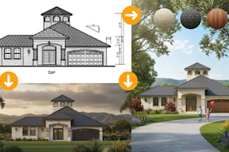 convert your drawings into 3d or artistic ai  renders