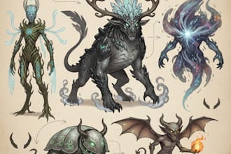 draw character designs for monsters