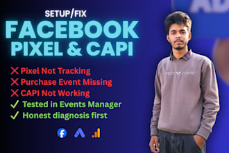 setup facebook pixel, conversion api, web analytics with gtm
