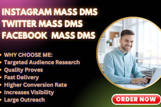 send instagram mass dm, twitter mass dm, discord mass dm, facebook mass dm