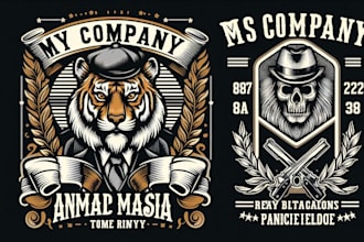 design premium vintage animal mafia mascot logo t shirt design