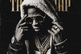 design a rap or trap album cover art with parental advisory