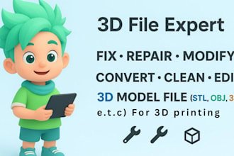 fix repair modify adjust clean edit 3d model file stl obj 3mf for 3d printing