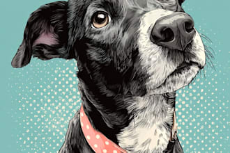 design a custom pet portrait illustration