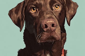design a custom  pet portrait illustration