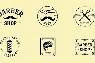 design realistic barber shop logo for your company