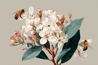 make a watercolor illustration of a botanical art