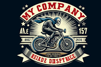 design premium vintage bike race mascot logo t shirt design